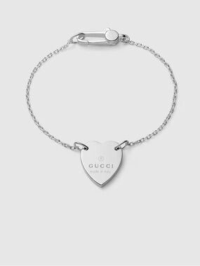 Gucci Silver Heart Tag Bracelet